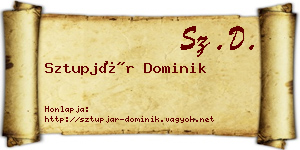 Sztupjár Dominik névjegykártya